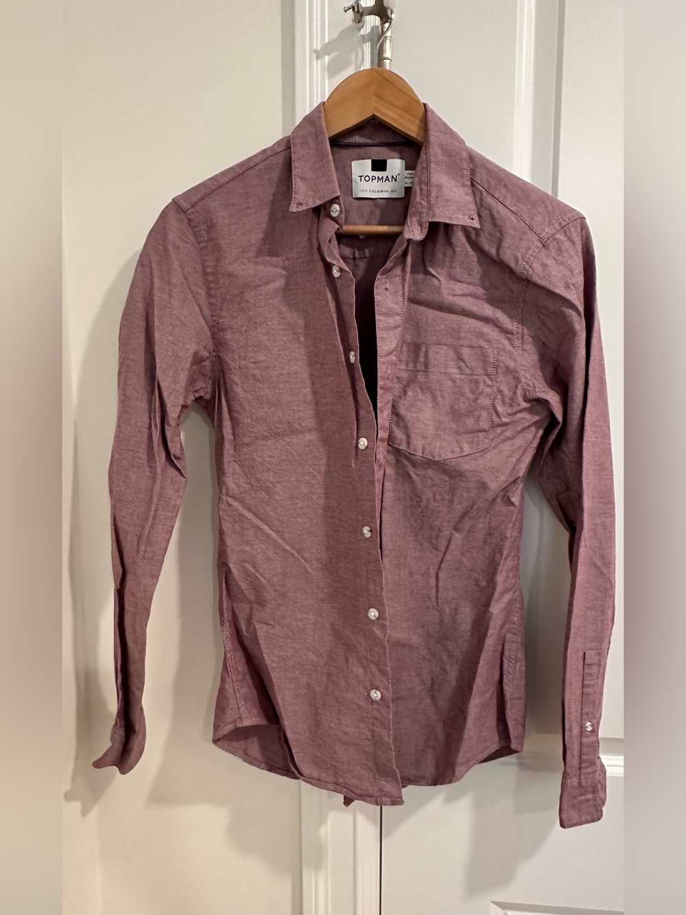 Topman Men's Button-Down Shirt in Dusty Mauve